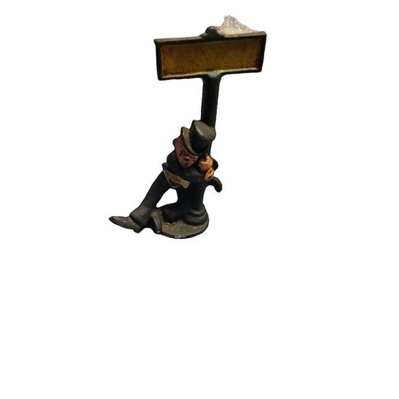 Vintage Cast Iron Bottle Opener Drunk Man Leaning on Sign Post 3 3/4 - Picture 5 of 5